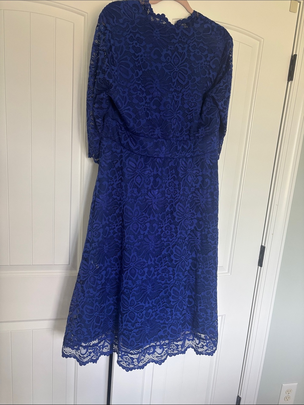 Kiyonna Royal Blue Lace V-Neck Midi Dress - Picture 3 of 5
